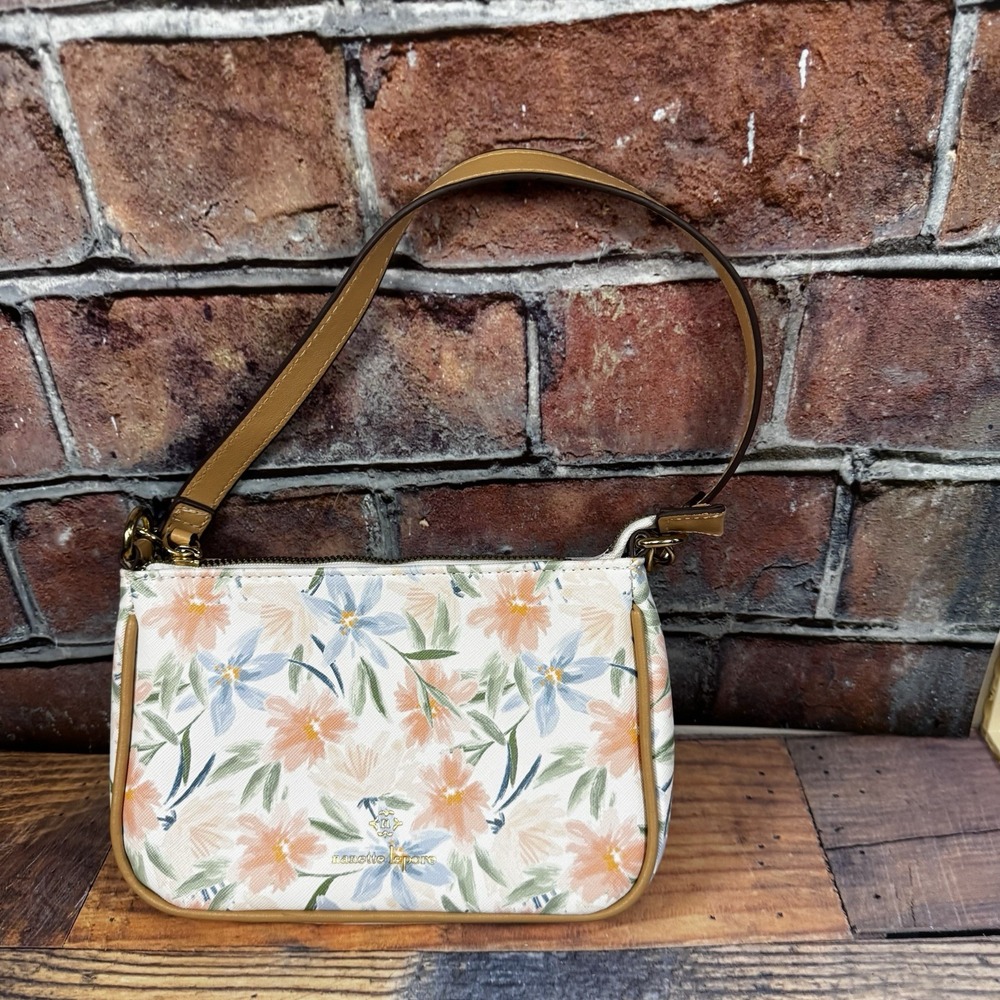 Nanette Lepore‎ Small Baguette Shoulder Bag Clutch Floral Faux Leather